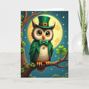 Carte de vœux festive Lucky Owl