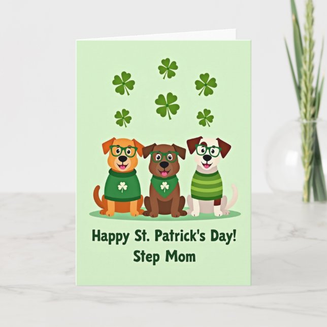 Carte de vœux festive motif Clover Dogs (Devant)