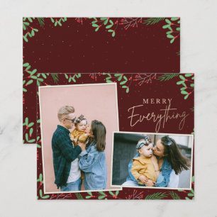Carte de vœux festive photo tout budget rouge joye
