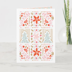 Carte de vœux festive pliée de Noël jolie