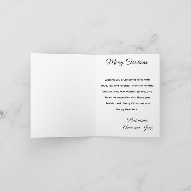 Carte de vœux festive pour arbre de Noël (Intérieur)
