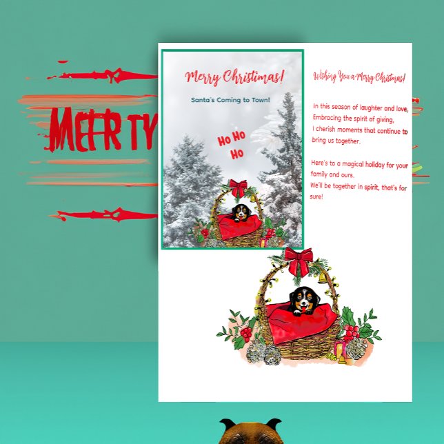Carte de vœux festive pour chien - Joyeux Noël (Créateur téléchargé)