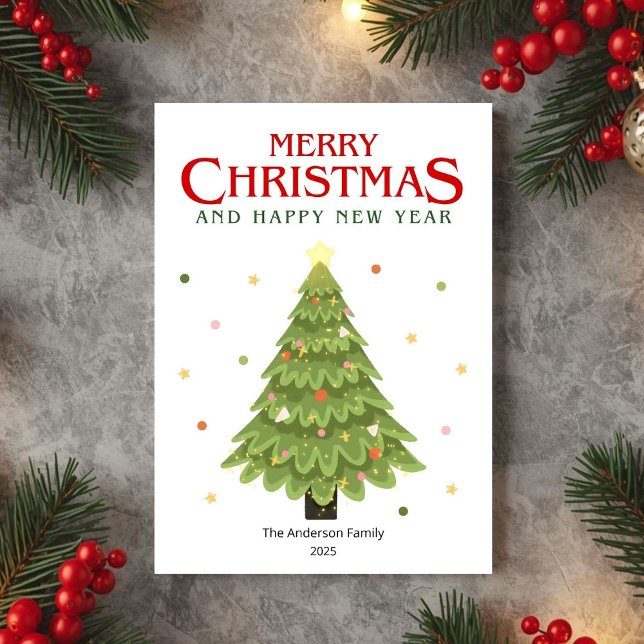Carte de vœux festive pour Noël avec un arbre (Créateur téléchargé)