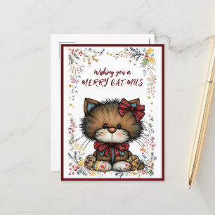 Carte de vœux festive pour un joyeux CAT-MUS