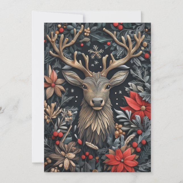 Carte de voeux Festive Reindeer de Noël (Devant)