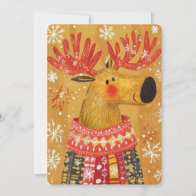 Carte de voeux Festive Reindeer de Noël (Devant)