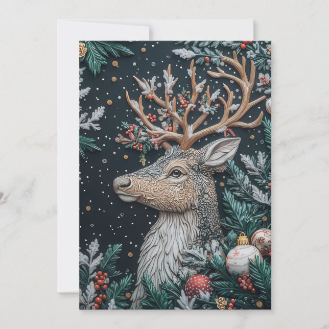 Carte de voeux Festive Reindeer de Noël (Devant)