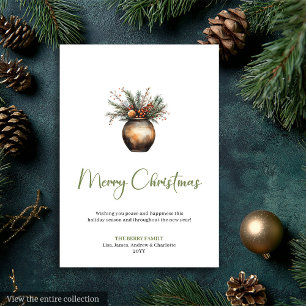 Carte de vœux festive rustique et bohème élégante