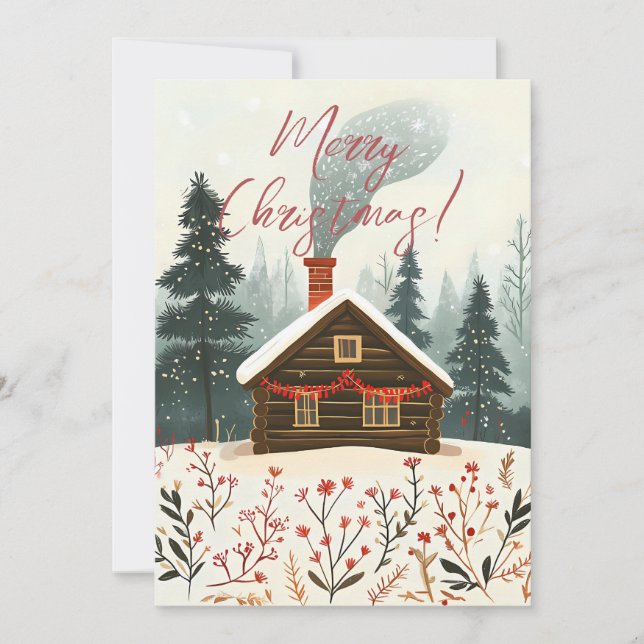 Carte de voeux Festive Watercolor Noël (Devant)
