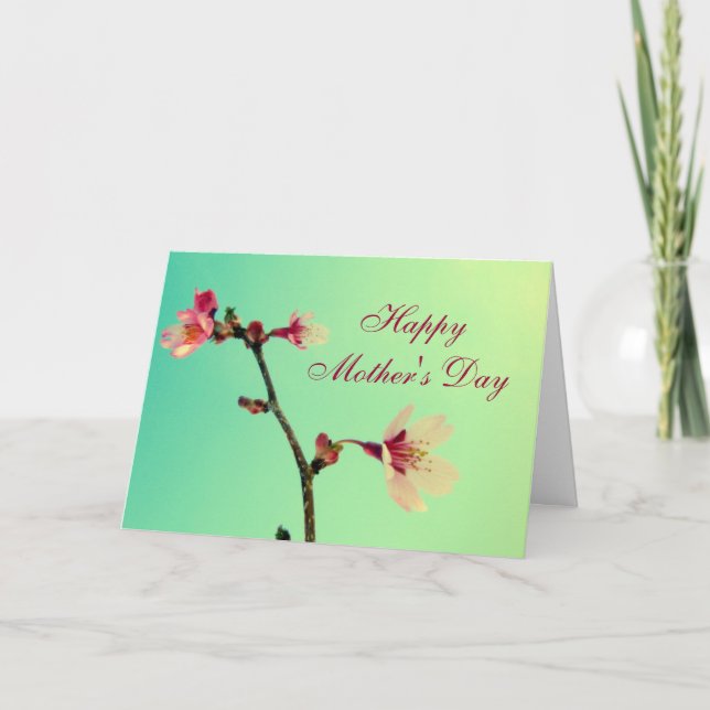 Carte de voeux Fête des mères Cerise Fleur Fleur (Devant)