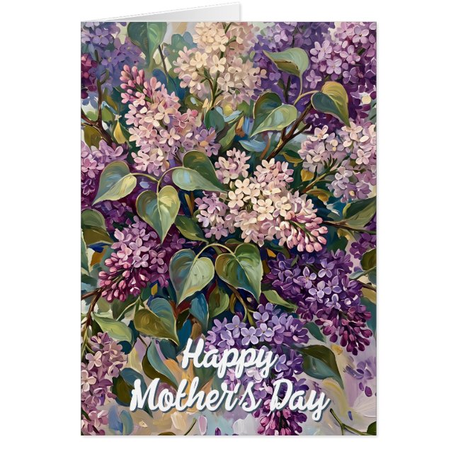 Carte de vœux Fête des Mères Fleurs de Lilas (Devant)
