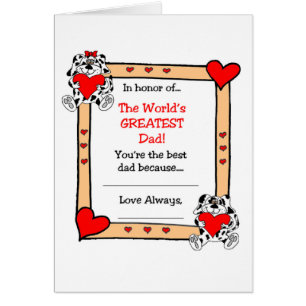 Carte de voeux Fête des pères/Monde meilleur papa