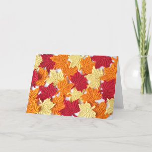 Carte de vœux Feuilles d'érable au crochet