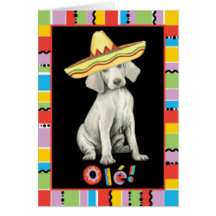 Carte de voeux Fiesta Weimaraner