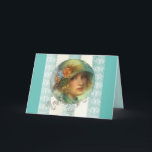 Carte de voeux fille des années 1920<br><div class="desc">Carte de voeux pour filles des années 1920 et vous pouvez customiser votre taille</div>