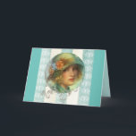 Carte de voeux fille des années 1920<br><div class="desc">Carte de voeux pour filles des années 1920 et vous pouvez customiser votre taille</div>