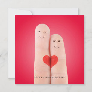 Carte de vœux Finger Love - Romantique et Mignonne