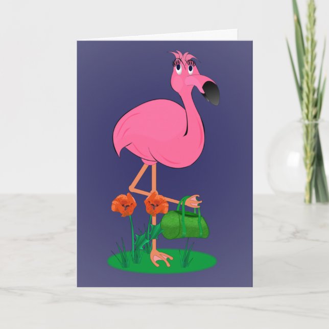 Carte de voeux Flamant rose fabuleux (Devant)