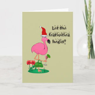 Carte de voeux Flamant rose Noël