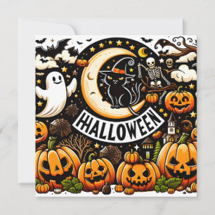 Carte de voeux Flat Halloween