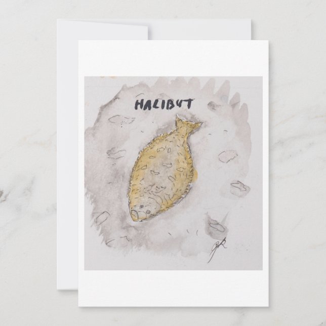 Carte de vœux flétan (Devant)