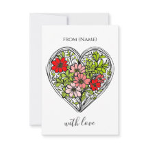 carte de vœux fleur avec amour