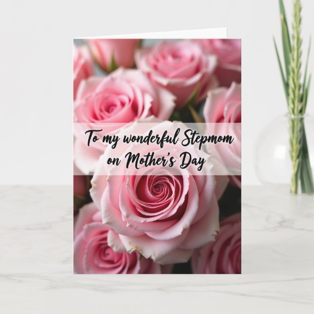 Carte de vœux Fleur de rose rayée (Devant)