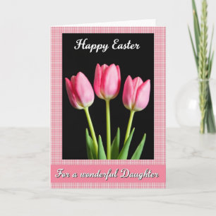 Carte de vœux Fleur de Tulipe Rose