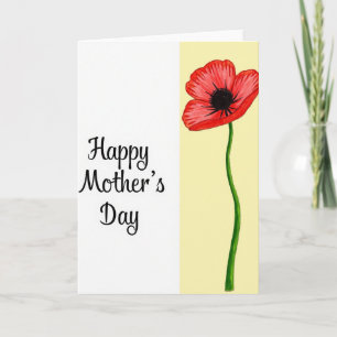 Carte de vœux Fleur éclose Rouge mat