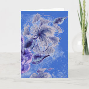 Carte de voeux Fleur Encre