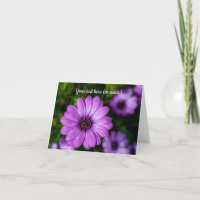 Carte de vœux fleur Marguerite Violette
