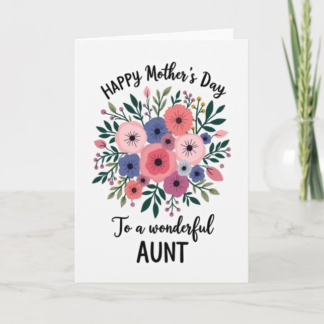 Carte de vœux Fleur rayée Joyeuse (Devant)