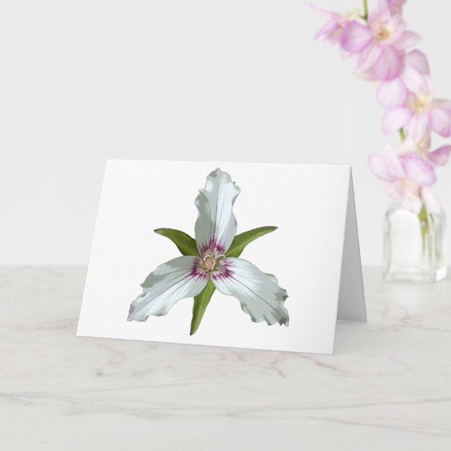 Carte de voeux Fleur sauvage de printemps Trillium (Orchidée)