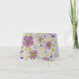 Carte de vœux/fleuriste violette et lilas