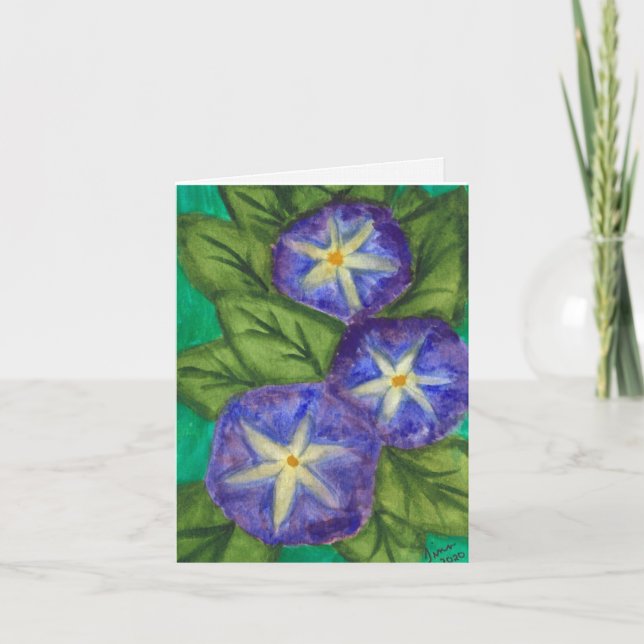 Carte de vœux "Fleurs Bleues" (Devant)