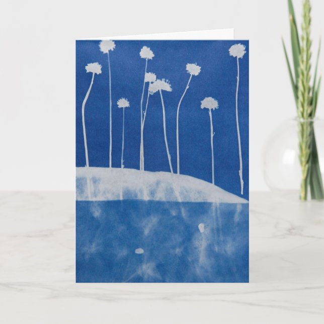 Carte de vœux Fleurs Bleues Intérieur Vierge  (Devant)