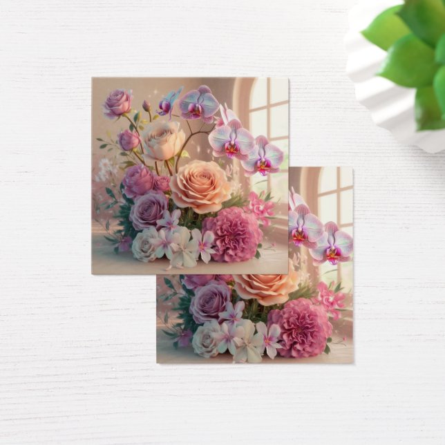 Carte de voeux Fleurs de Printemps 3D avec Roses (Bureau)