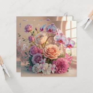 Carte de voeux Fleurs de Printemps 3D avec Roses