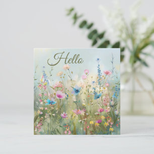Carte de vœux Fleurs de printemps Bonjour