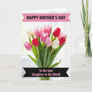 Carte de vœux Fleurs de tulipes à pois