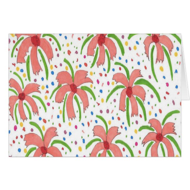 Carte de voeux Fleurs Fiesta Tropical (Devant horizontal)