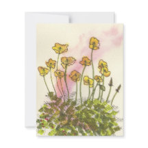 Carte de vœux Fleurs sauvages Pavots Jaunes