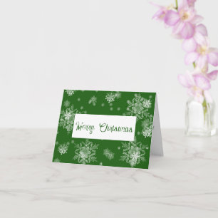 Carte de vœux Flocons de neige pour un Noël vert