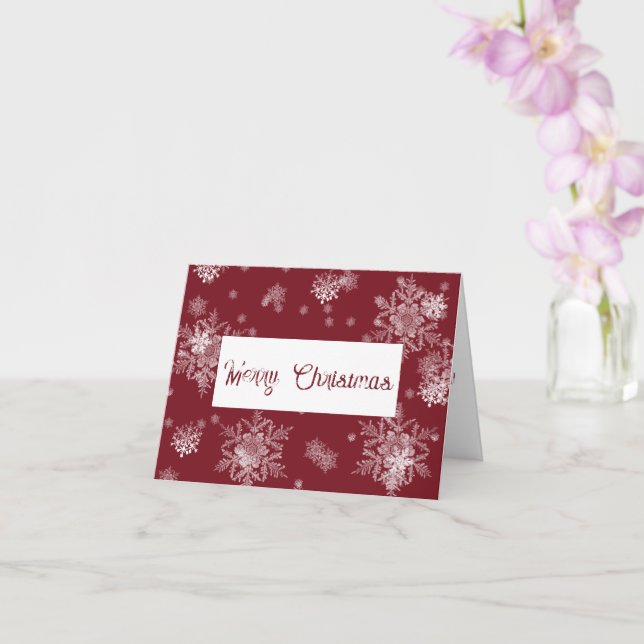Carte de vœux Flocons de neige rouges de Noël (Orchidée)