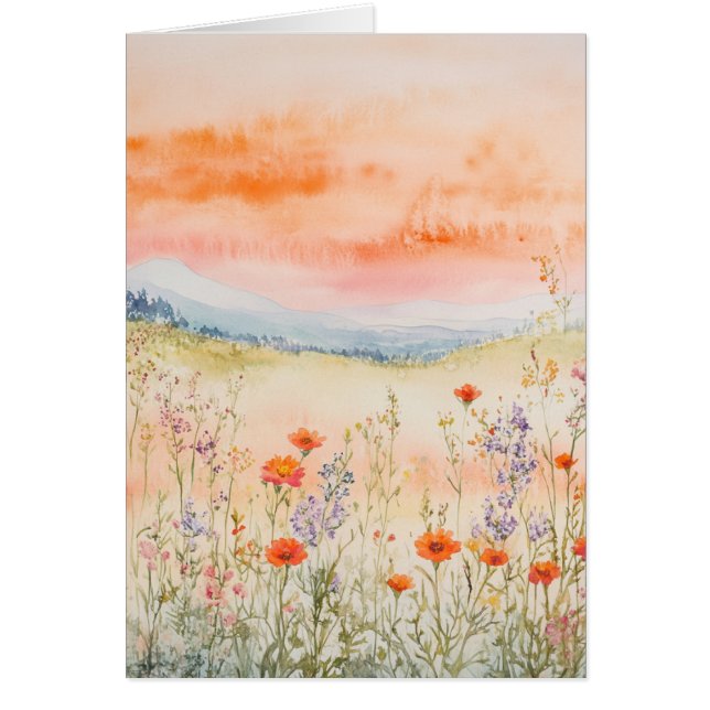 Carte de voeux Floral Aquarelle Toutes les occasio (Devant)