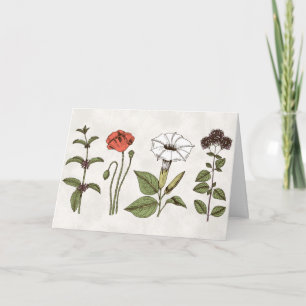 Carte de voeux Floral Blank Merci