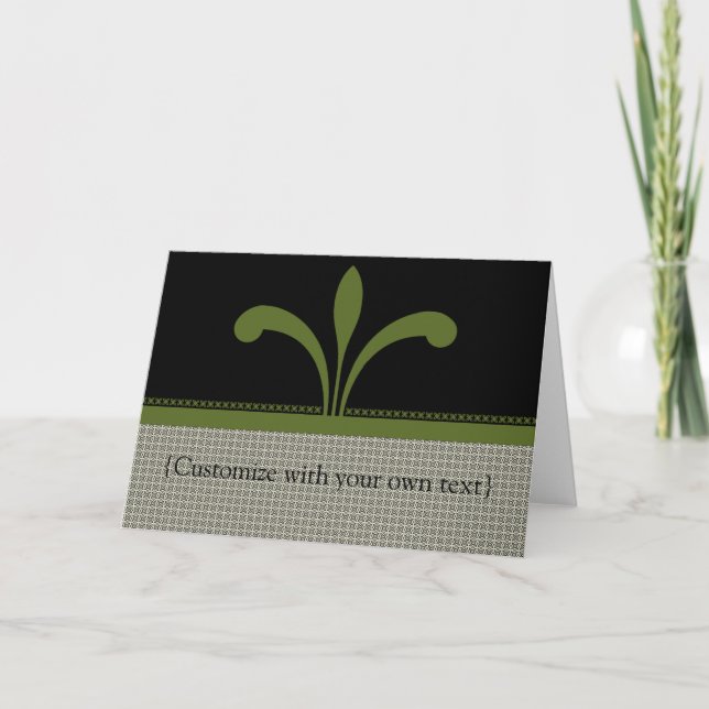 Carte de voeux Floral Chic Personnalisable, Gree O (Devant)
