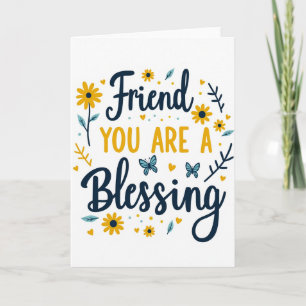 Carte de vœux Floral Friend Blessing