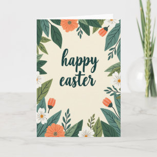 Carte de vœux Floral Joyeuses Pâques