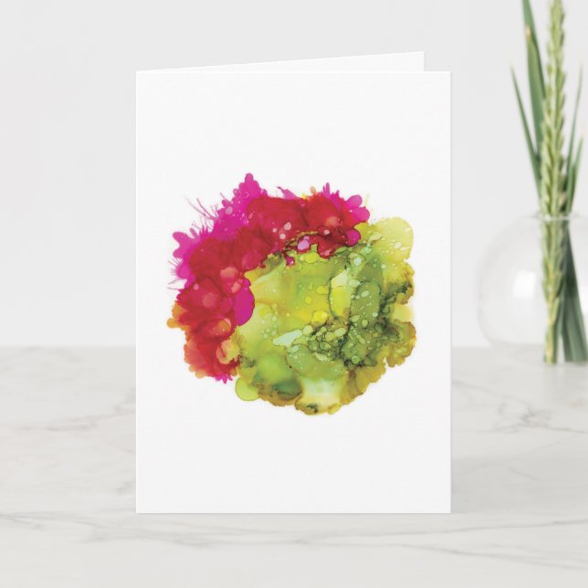 Carte de vœux florale abstraite vibrante (Devant)